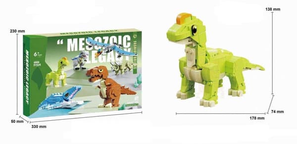 Rakennuspalikat Dinosaurus Brachiosaurus 280 palaa Setti lapsille 6+