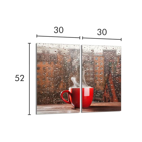 Lasinen suojalevy liedelle 2x30x52 Coffee