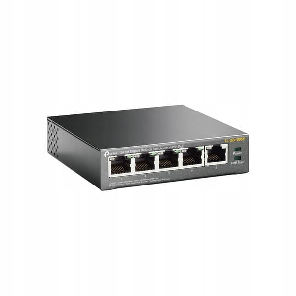 TP-Link TL-SG1005P Netværksswitch, 5 porte, PoE, Sort