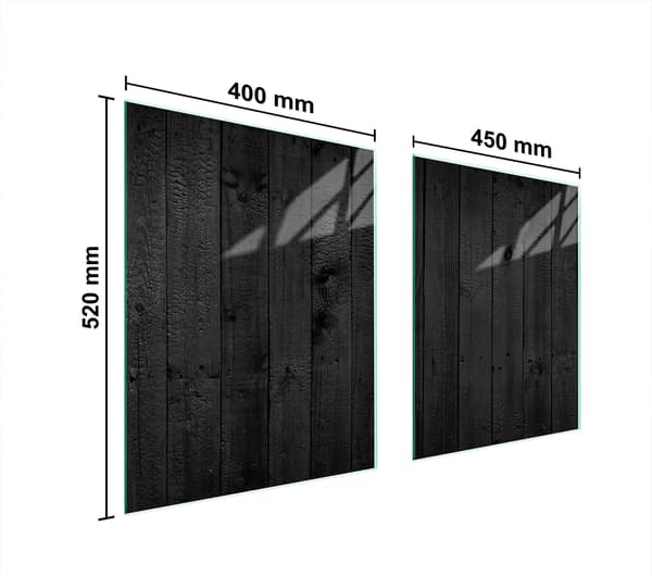 GLASSKYDDSPLÅT FÖR SPIS 85x52 TRÄ