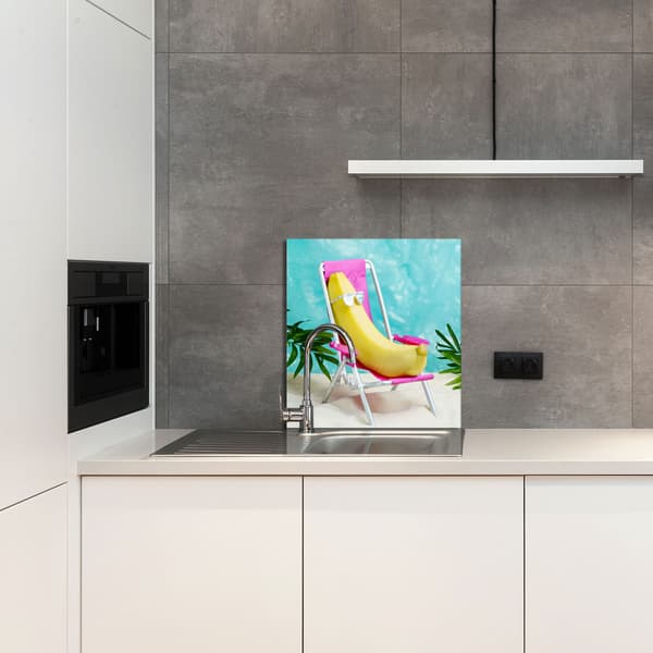 GLASPANEL FÖR KÖK 60x65 Banan