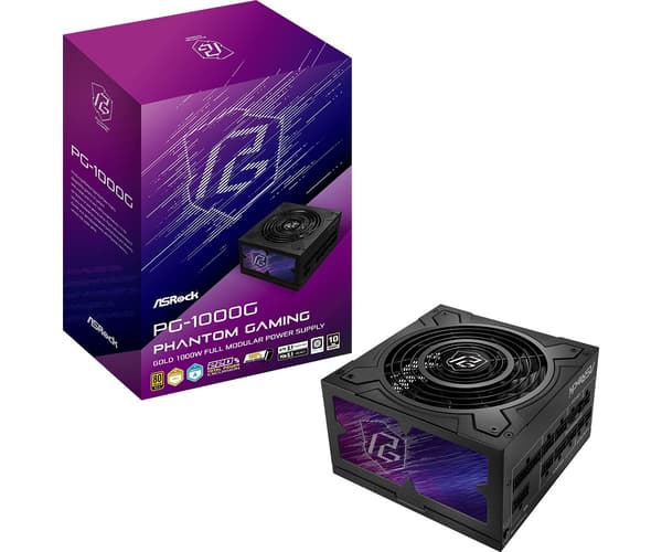 ASRock PHANTOM GAMING 1000W 80 Plus Gold strømforsyning