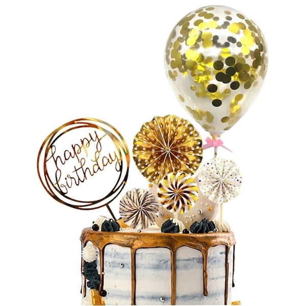 SORT Konfetti Ballon Kagetopper