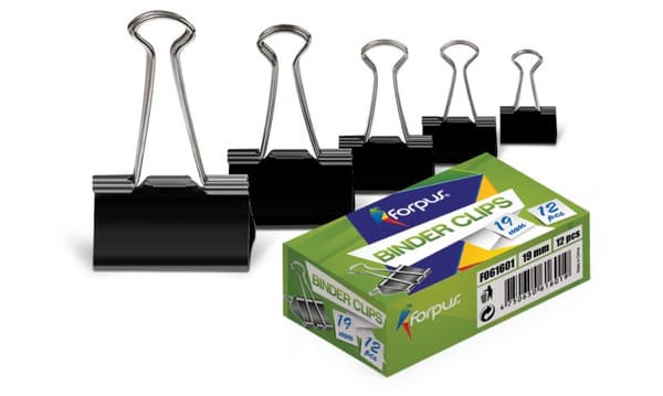 Forpus klips, 32 mm, sorte 12 stk.