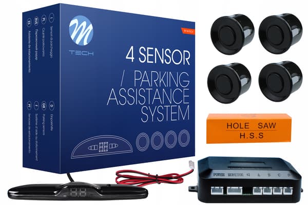 Parkeringsensorer 4x display sort
