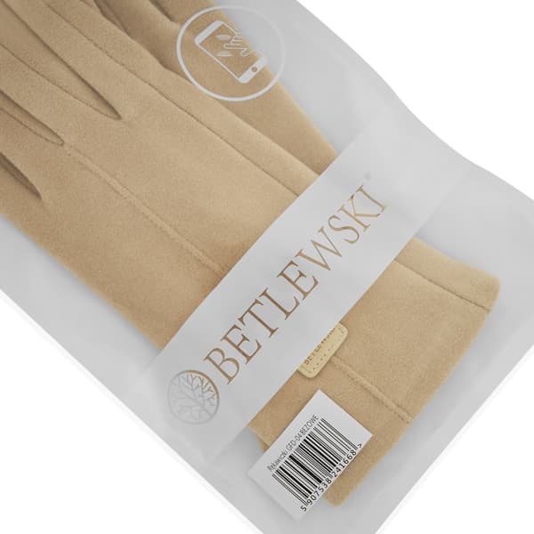 GFD-04 BEIGE FLØJLSHANDSKER TIL DAMER