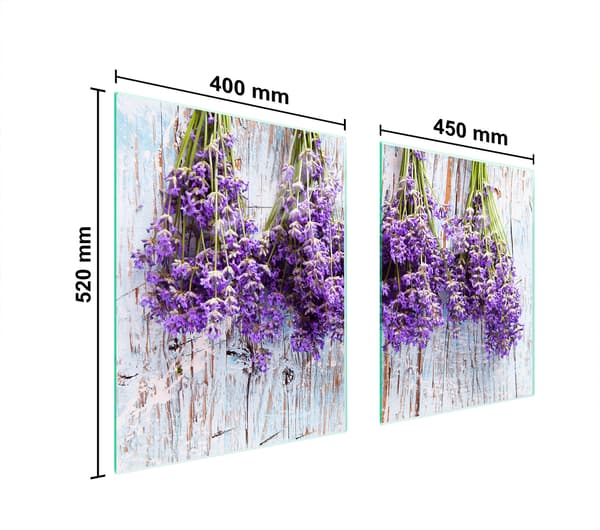 GLASSKYDDSPLÅT FÖR SPIS 85x52 LAVENDEL