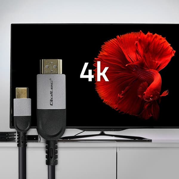 Qoltec USB-C - HDMI -sovitinkaapeli, nopea 4K-sovitin | 60Hz | 32AWG | 2m