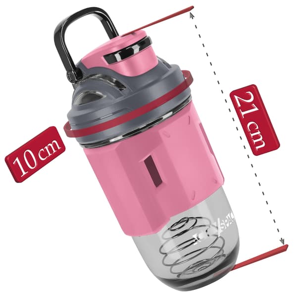Tritan-urheilupullon ravistin ravintolisille 700 ml - vaaleanpunainen