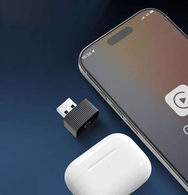 Langaton adapteri Ottocast Mini Cube CarPlay / Android Auto musta