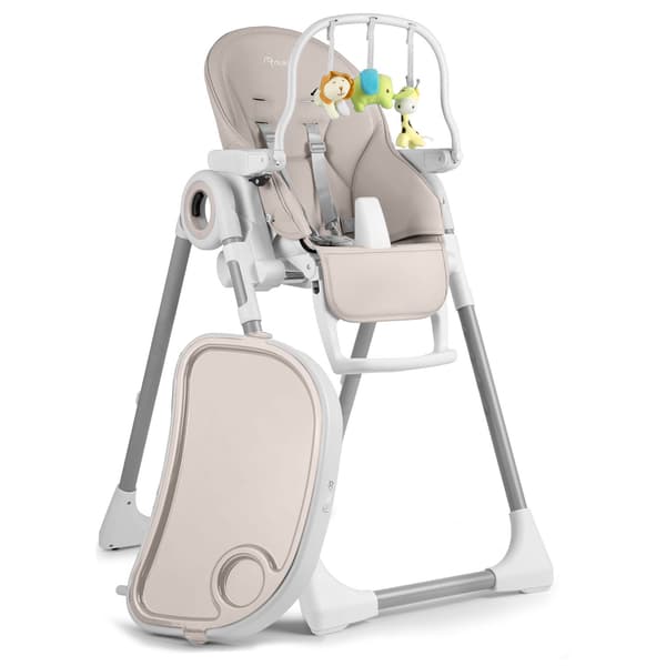 Barnstol med bord, Belo babysitter, grå + leksaksstång