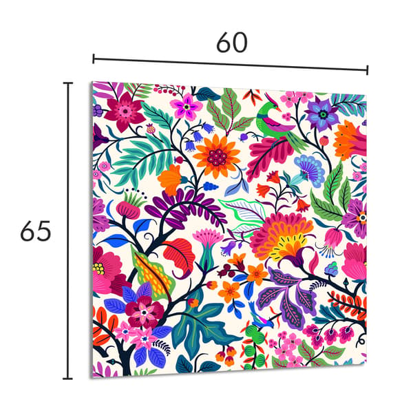 KEITTIÖN LASIPANEELI 60x65 Kukat