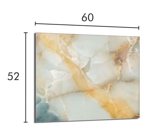 Glasskydd för spishäll 60x52 Marmor