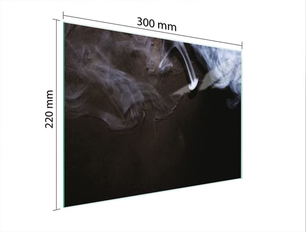 SKÄRBRÄDA I GLAS 30x22 RÖK