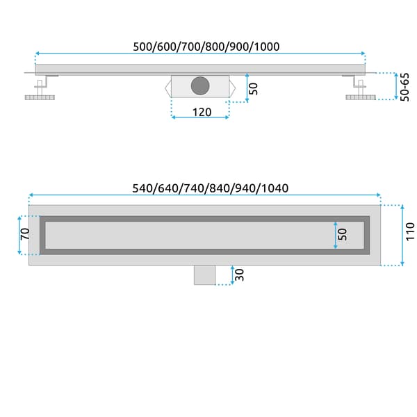 NEOX AFLØB SORT 700 SKU REA-G6602