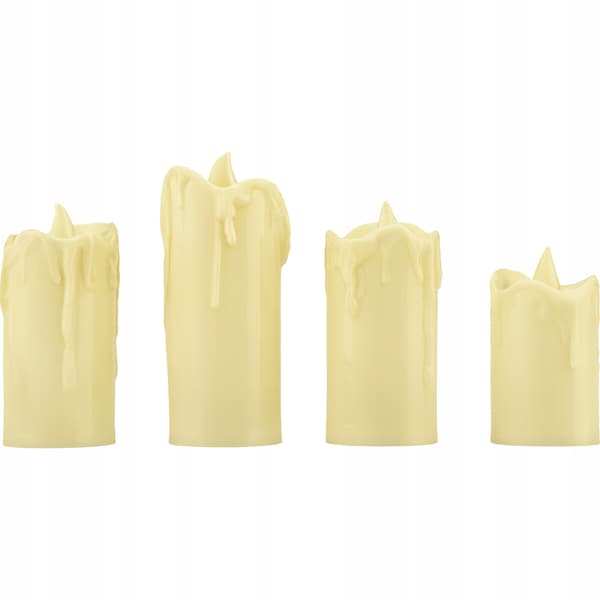 Set med 4 LED-ljus med imitationsvax, kräm, VERGIONIC