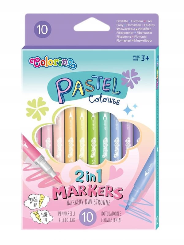 Markörer dobbeltsidet pastel 10 farver