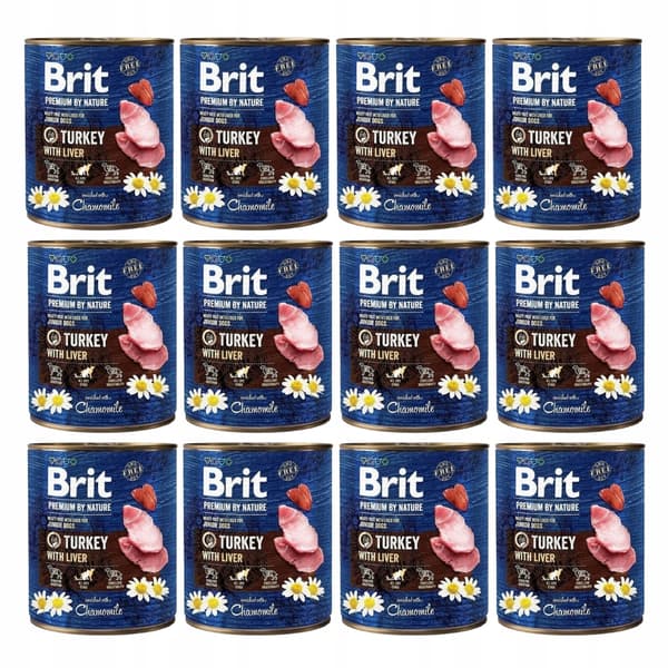 Brit Premium by Nature våtfoder för hundar kalkon 12x800g