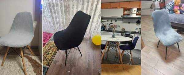 stolöverdrag skandinavisk mörkgrå slät