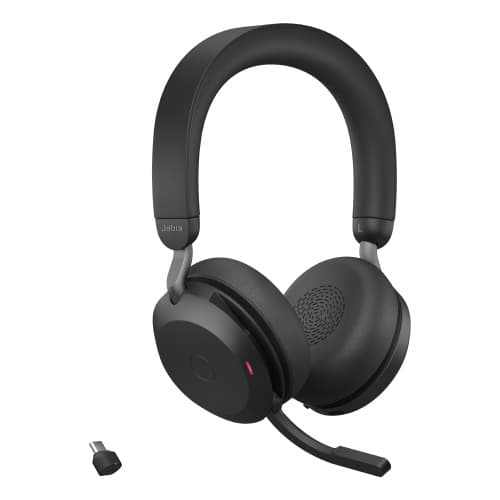 Jabra Evolve2 75 UC Link 380c trådløst headset, Bluetooth, USB-C, opladningsstander, sort