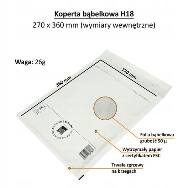 Bubbelkuvert H18 VITA E-PACK x 10 st