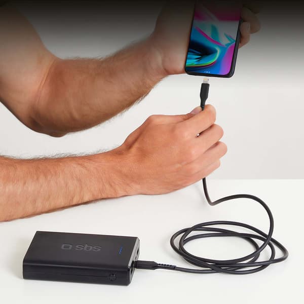 USB-C - iPhone Lightning-kabel 1m - Svart