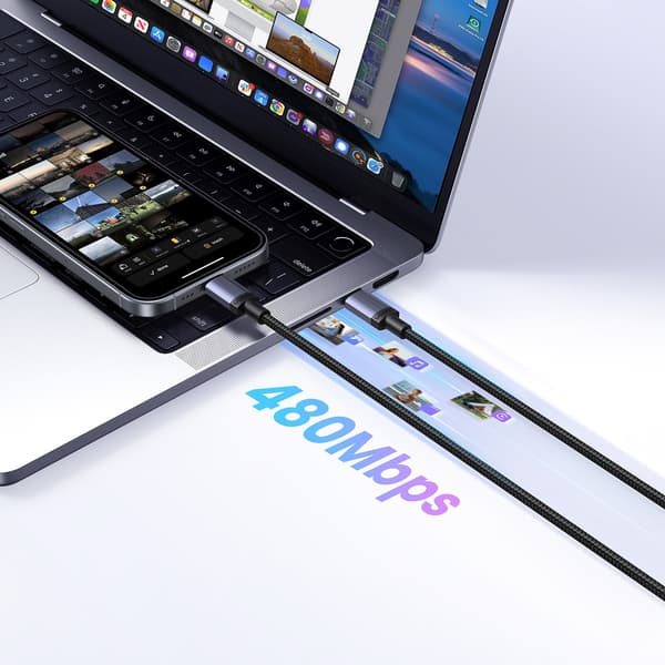 USB-C PD 240W 1m kabel - Svart