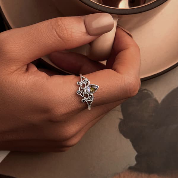Silverring Justerbar Kristallring Silver 925