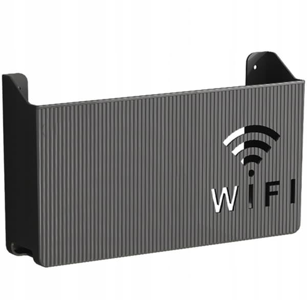 Seinäkiinnike wifi-reititinta ja switchiä varten, musta