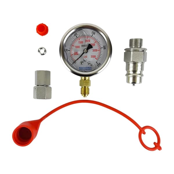 Mätset, manometer 0-250 bar, snabbkoppling