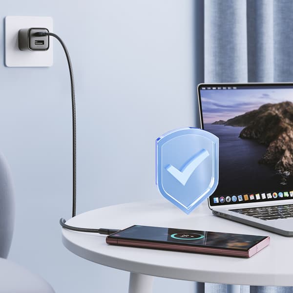 USB-C 60W Punottu Kaapeli 0.25m - Musta