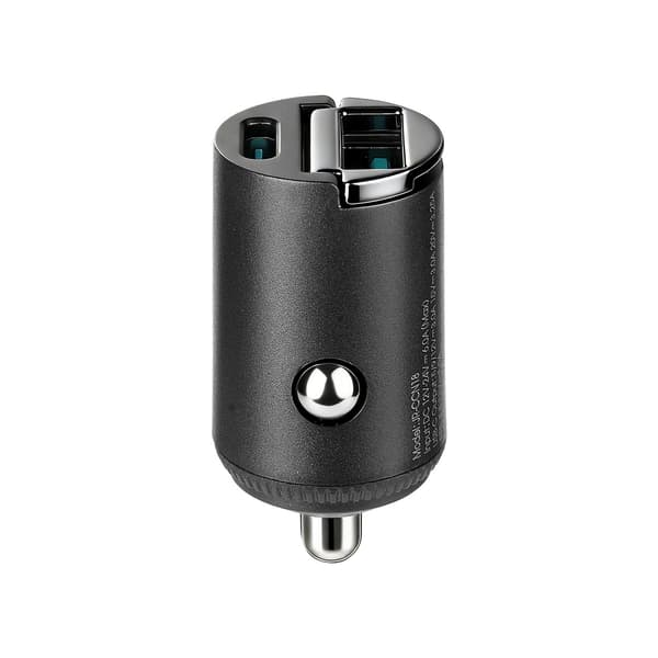 USB-A USB-C 65W Autolaturi - Musta