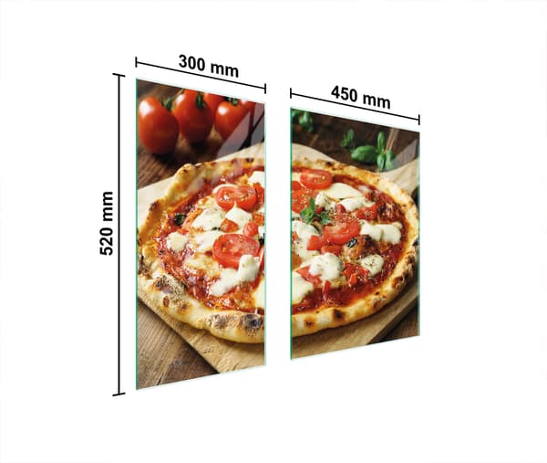 Glasbeskyttelsesplade 75x52 Pizza