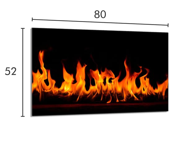 Skyddsplatta i glas för kaminen 80x52 Fire