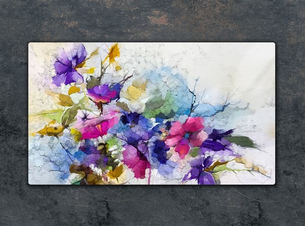 SKÄRBRÄDA I GLAS 52x30 BLOMMOR