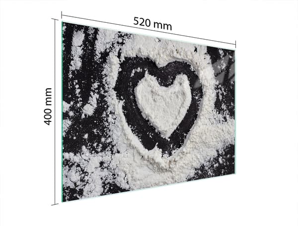 GLAS SKÄRBRÄDA 52x40 HJÄRTA