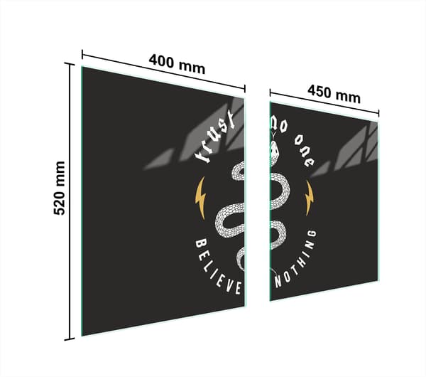 GLASBESKYTTELSESPLADE TIL KOMFUR 85x52 SORT