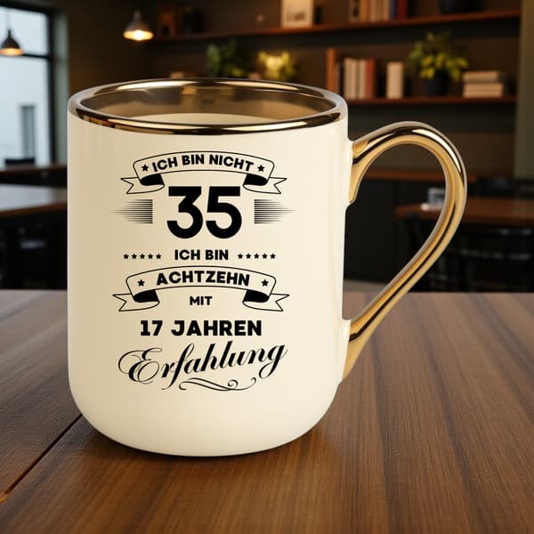 Rolig mugg, en present till en 35-årsdag