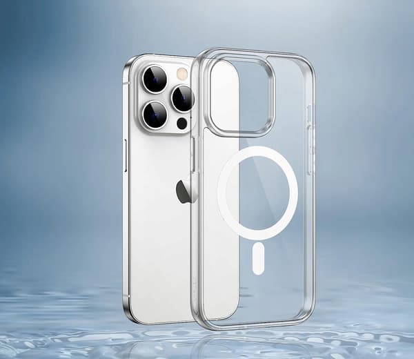 MAGNETISK ETUI TIL IPHONE 13 PRO MAX KLART ETUI + GLAS