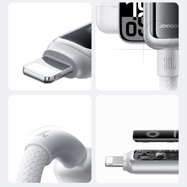 USB-C - iPhone Lightning 30W-kabel 1,2 m - Vit