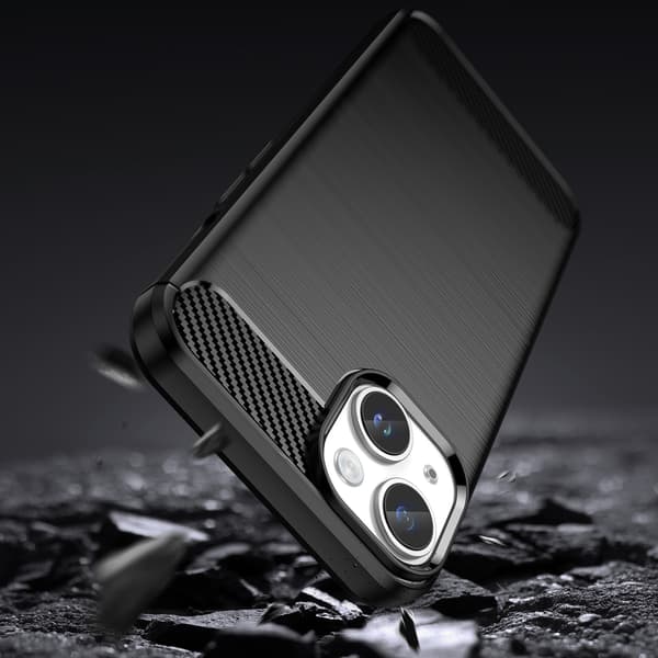 Flexibelt gelbakstycke för iPhone 14 Plus Carbon Case – svart