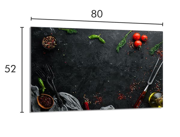 Skyddsplåt för spis i glas 80x52 Skiffer