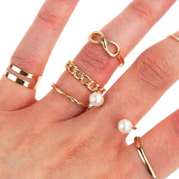 TG66796 RINGSET MED GULD BOHO RETRO RINGAR
