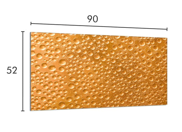 Lasinen suojalevy liedelle 90x52 Krople