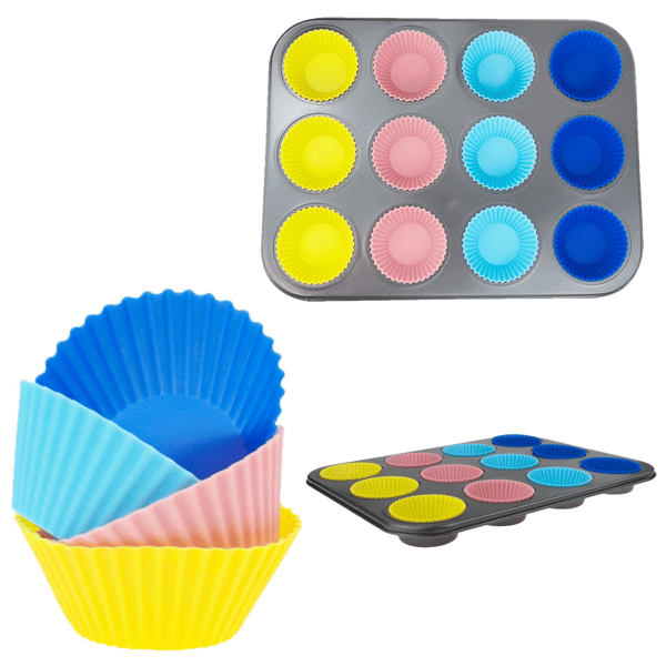 TG56237 MUFFINFORM + 12 SILIKONE CUPCAKE MUFFINS COOKIEFORM