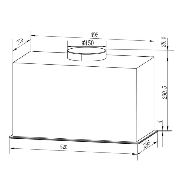Berdsen BT-239 52 cm musta liesituuletin