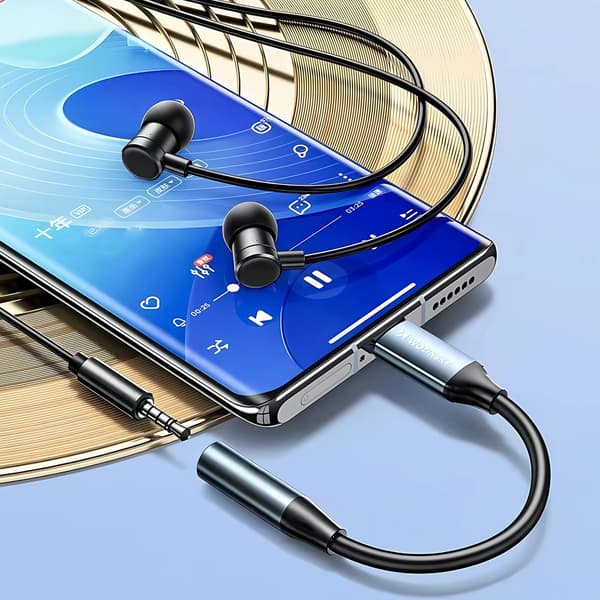 USB-C til 3,5 mm mini-jack adapter - sort