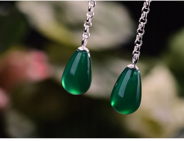 Pendientes de Plata Ágata Natural Plata 925