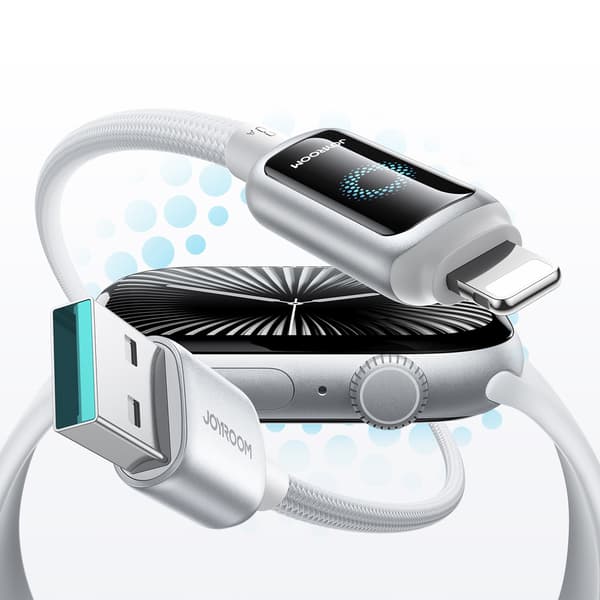 USB-A - iPhone Lightning 3A Kabel 1,2m - Hvid
