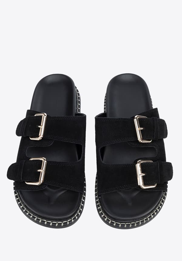 Wittchen Damflip-flops i svart mocka
